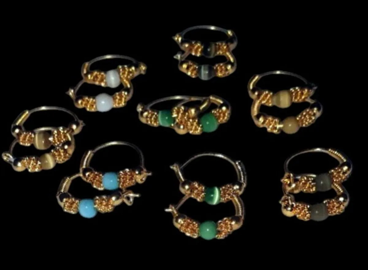 Job Lot: 8 Pairs Artisan 18k Vermeil Hoop Earrings - Image 3