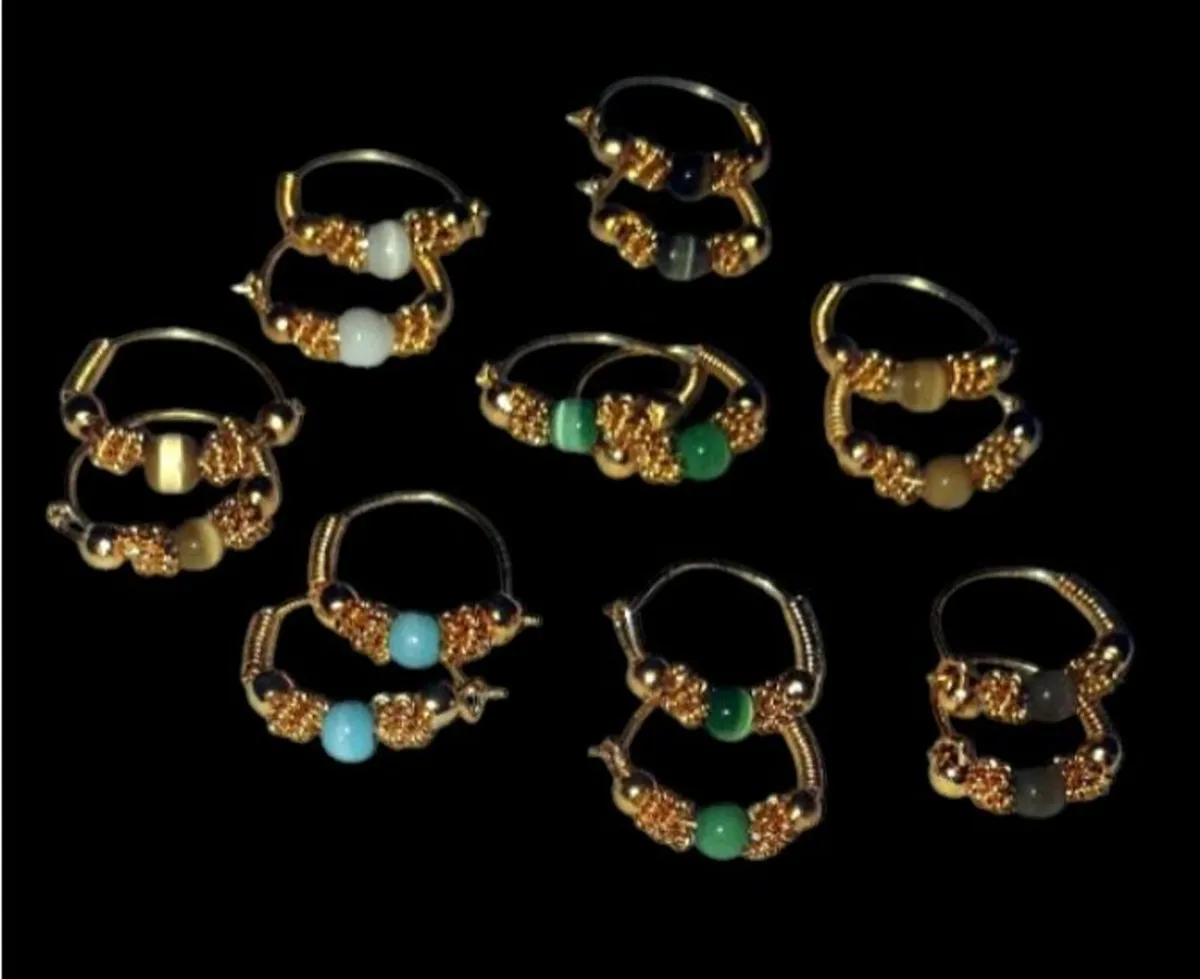 Job Lot: 8 Pairs Artisan 18k Vermeil Hoop Earrings - Image 4