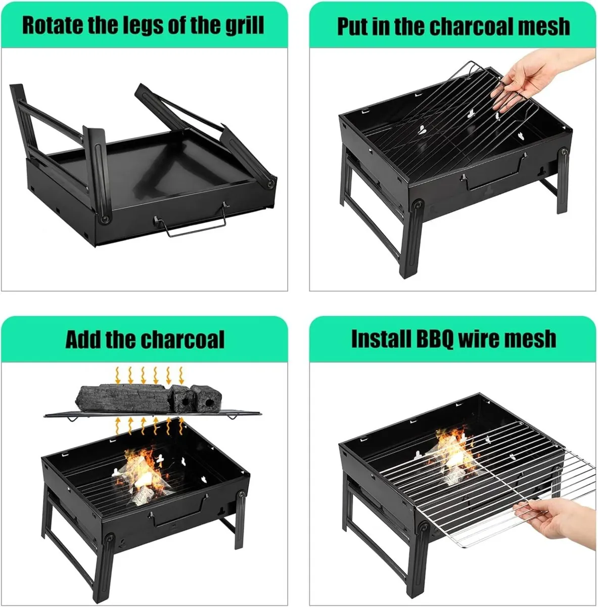 BBQ Grill Small Portable Camping Barbecue - Image 2