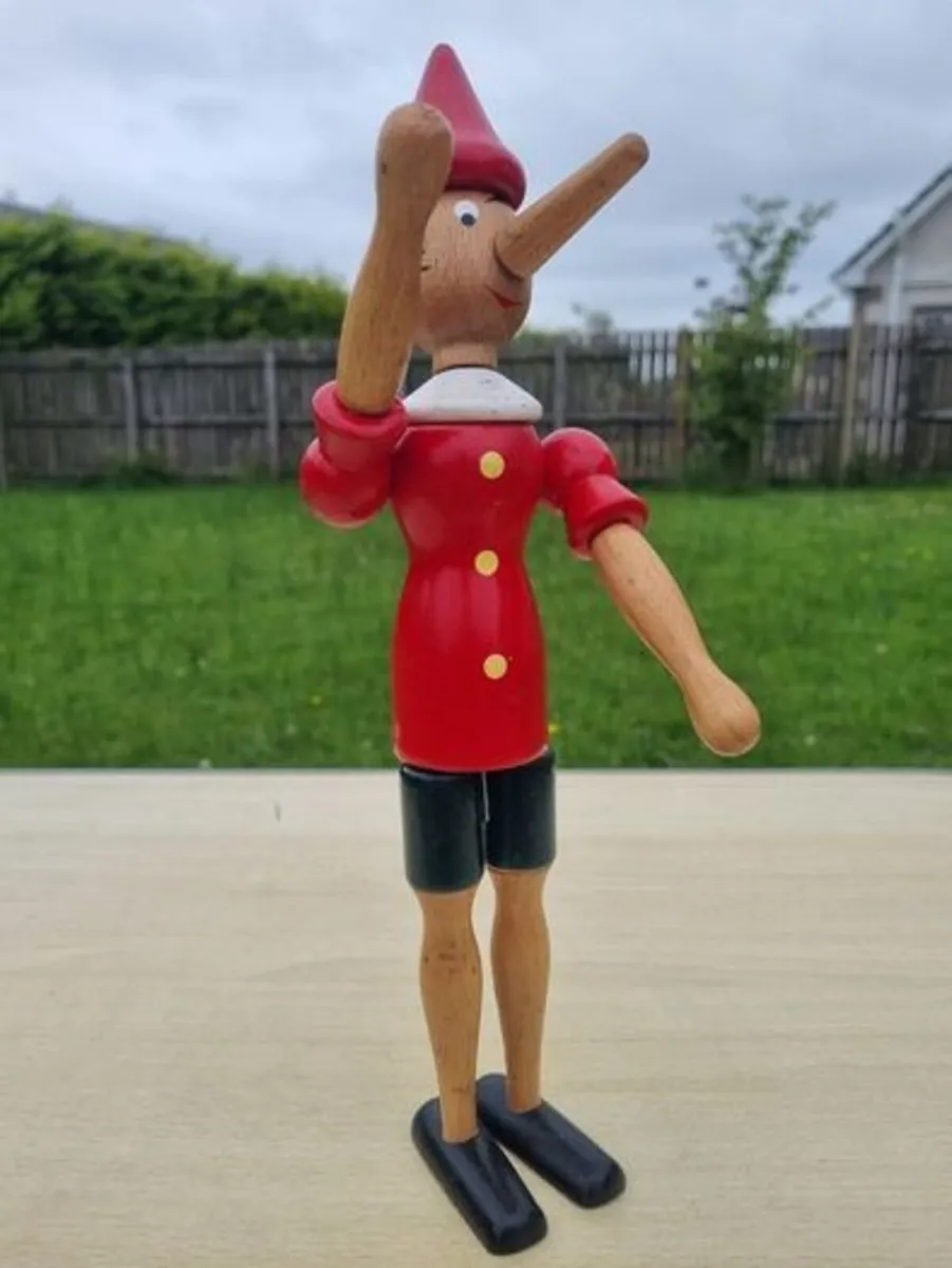 Vintage classic wooden Pinocchio figurine - Image 1