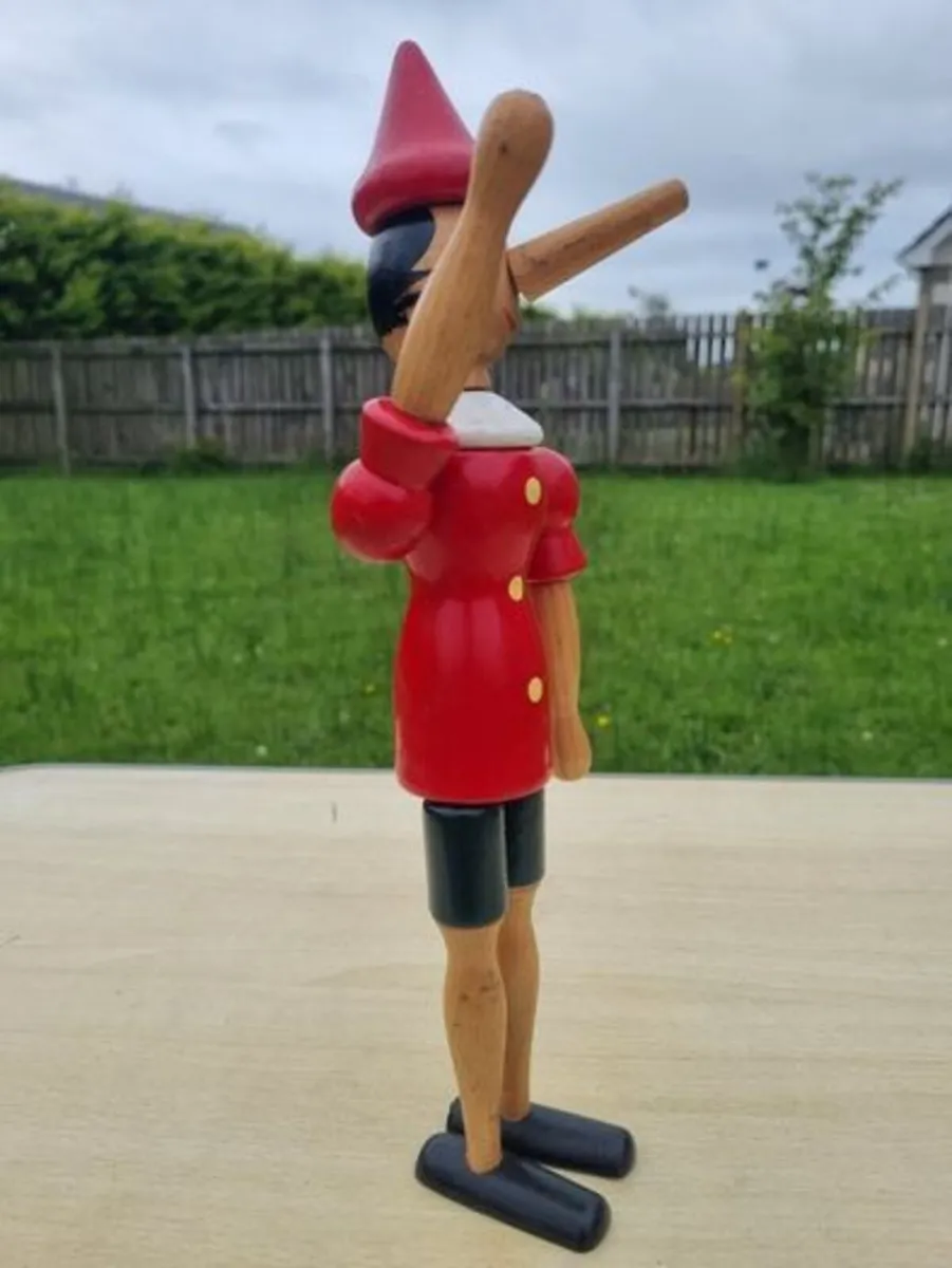 Vintage classic wooden Pinocchio figurine - Image 2