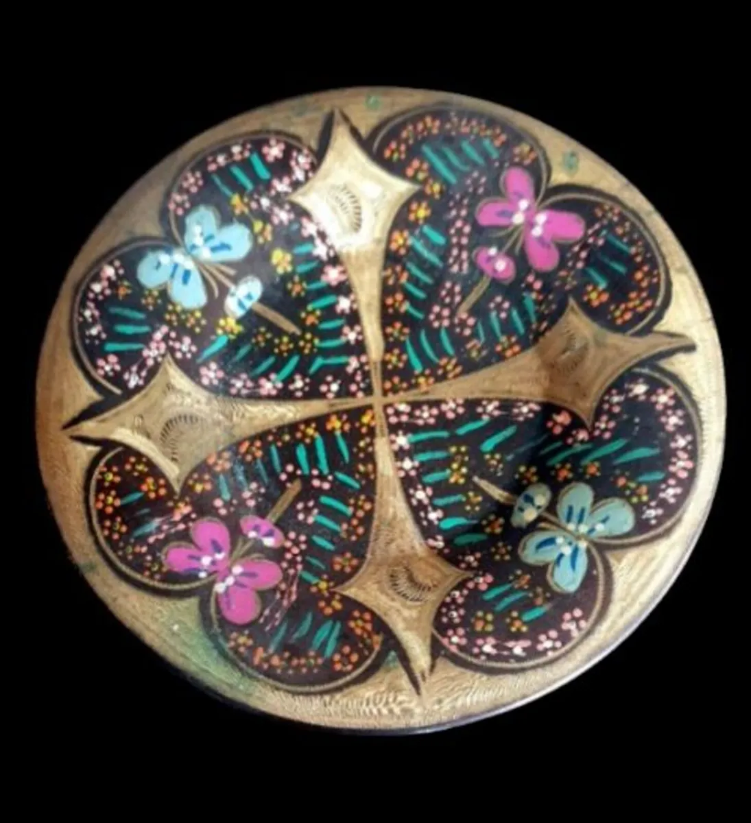 Vintage Brass Cloisonné & Enamel Dish/Plaque - Image 2
