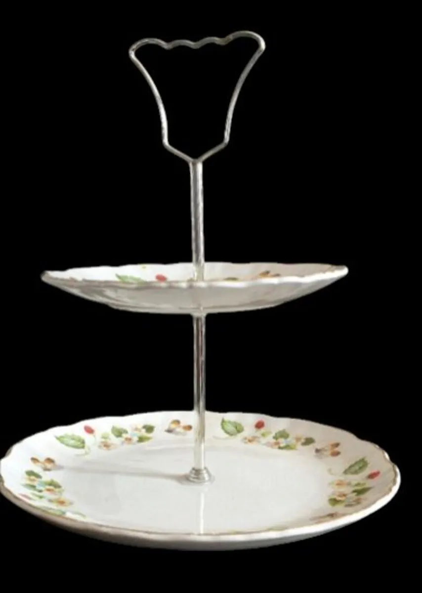 Vintage James Kent Old Foley 2-Tier Cake Stand - Image 3