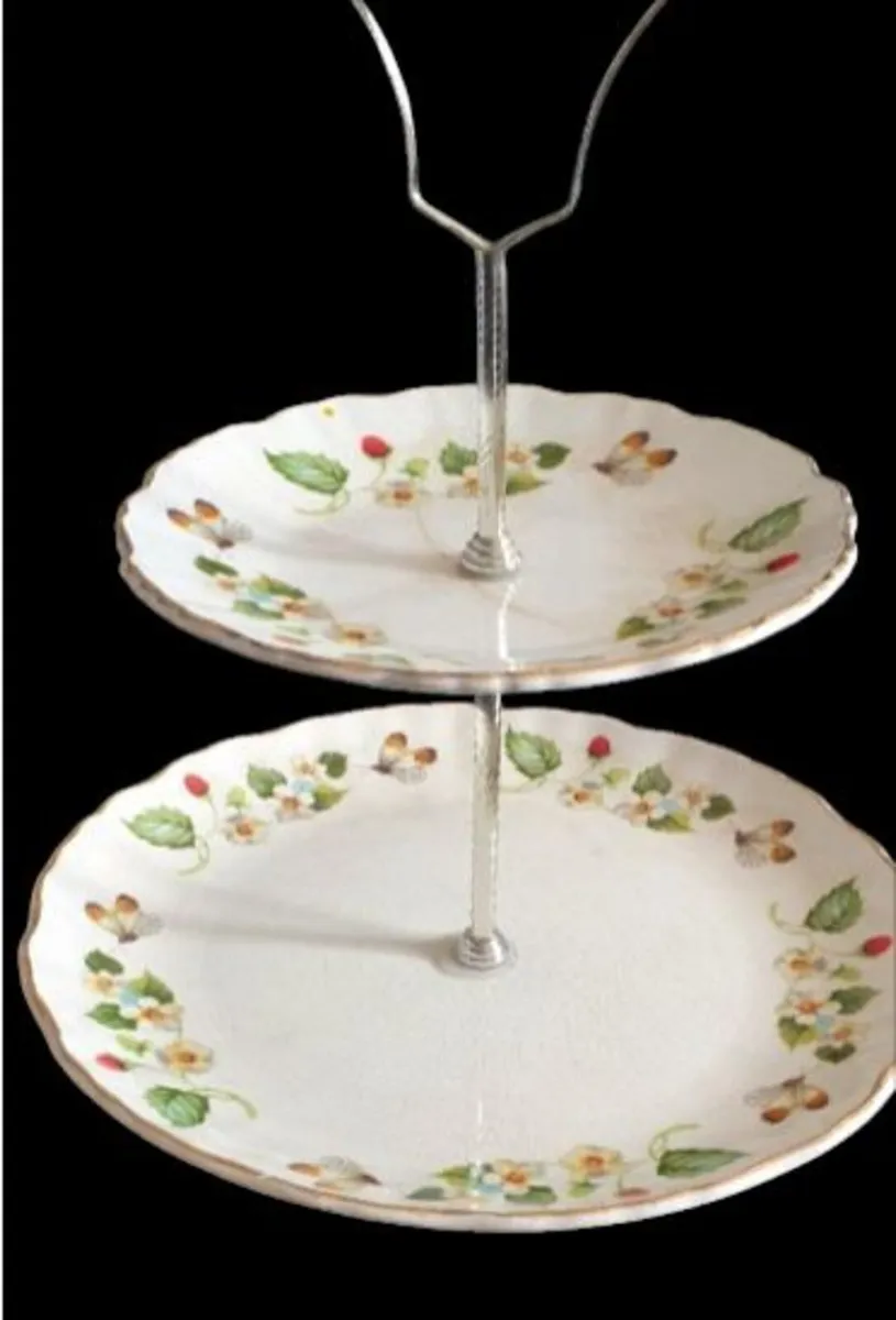 Vintage James Kent Old Foley 2-Tier Cake Stand - Image 4