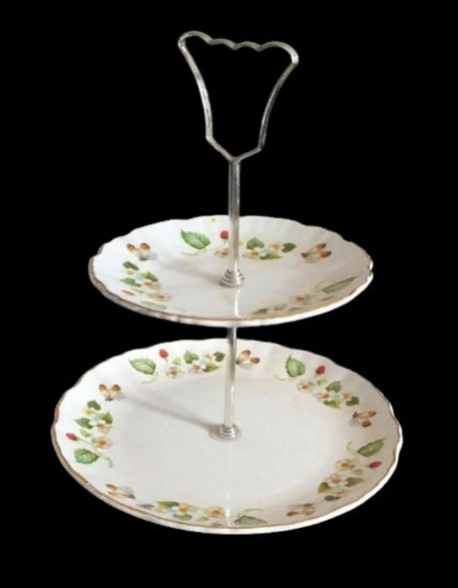 Vintage James Kent Old Foley 2-Tier Cake Stand - Image 1