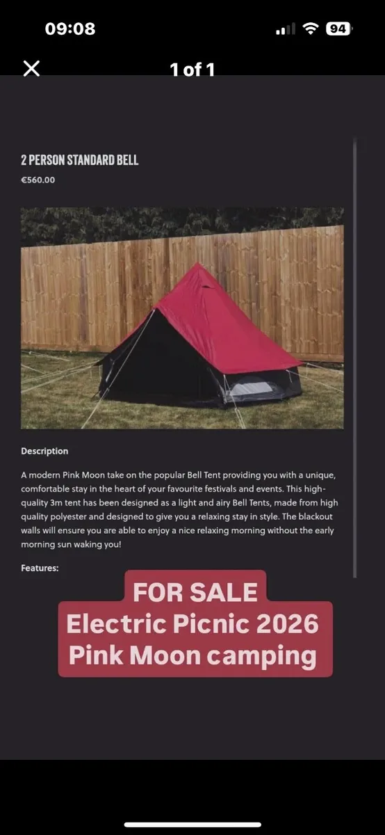 EP PINK MOON 2 PERSON TENT - Image 1