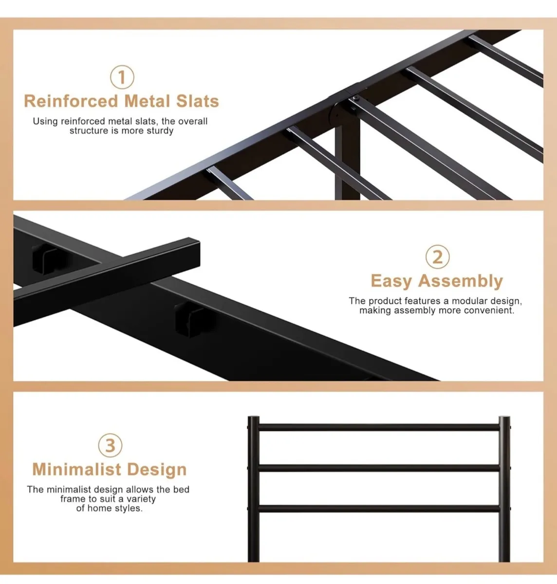Single Bed Frame with Headboard and Footboard 3ft - Image 3