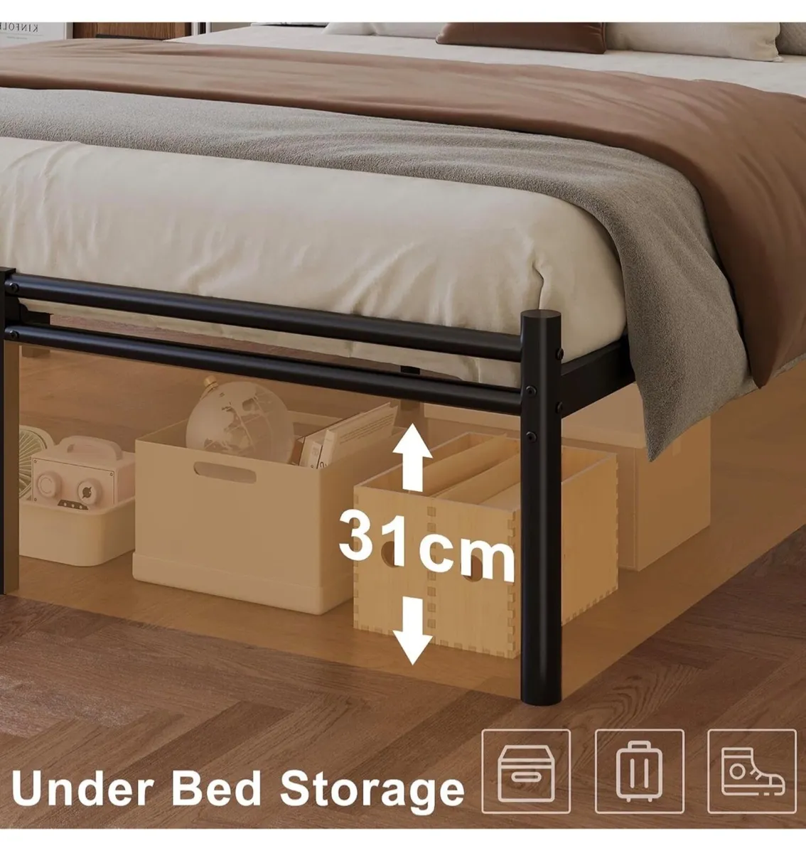 Single Bed Frame with Headboard and Footboard 3ft - Image 4