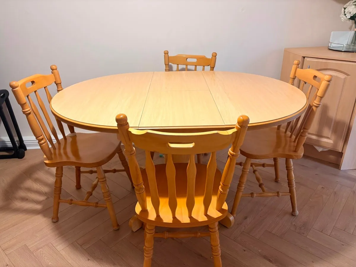 Extendable Dining Table & 4 Matching Chairs - Image 3