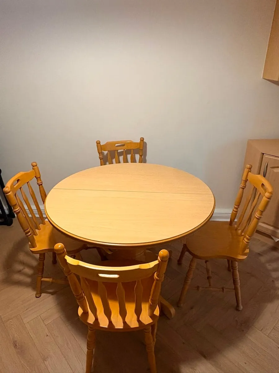 Extendable Dining Table & 4 Matching Chairs - Image 4