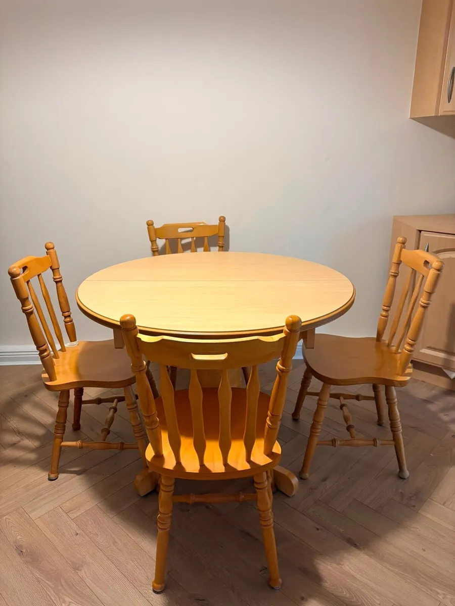 Extendable Dining Table & 4 Matching Chairs - Image 1