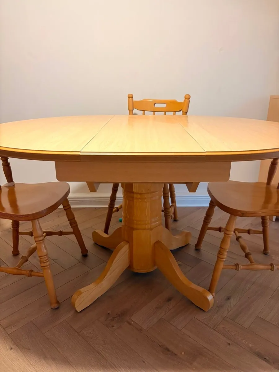 Extendable Dining Table & 4 Matching Chairs - Image 2