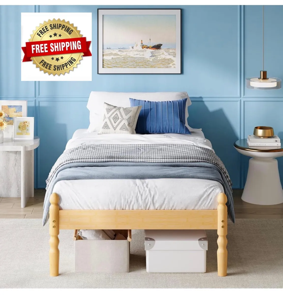 Solid Wood Single Bed Frame | Eco-Friendly Bamboo - Image 1