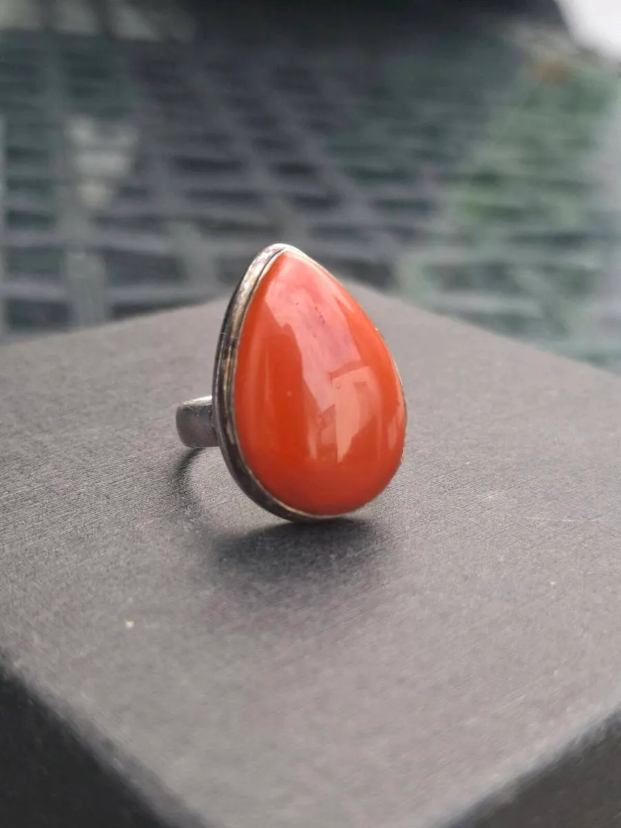 Vintage Ladies Teardrop Sterling 925 Silver Ring - Image 3