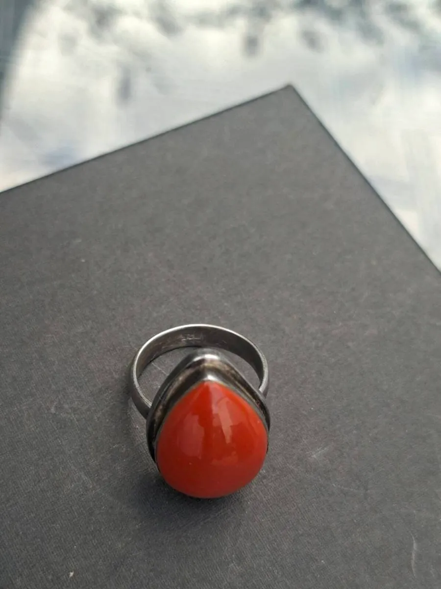 Vintage Ladies Teardrop Sterling 925 Silver Ring - Image 4