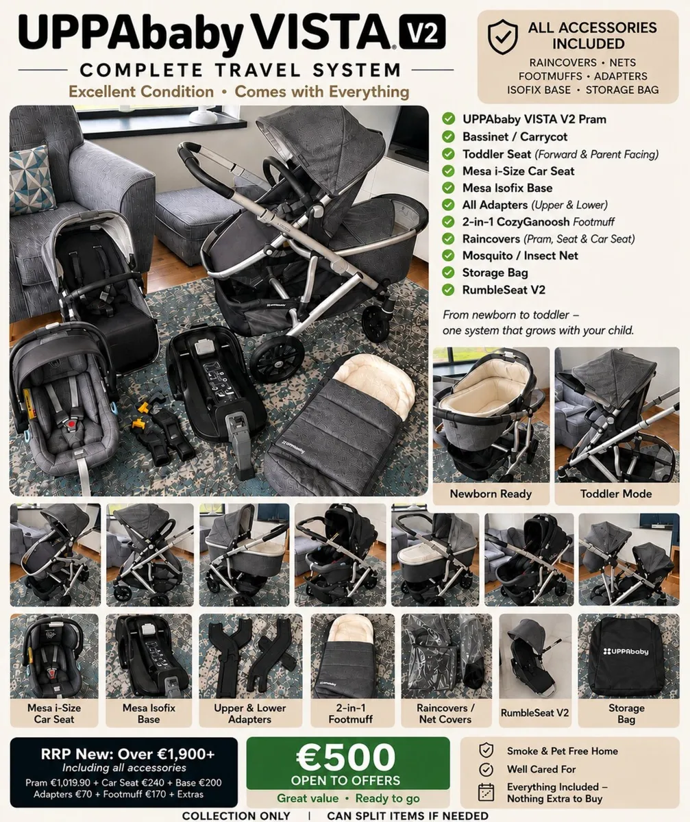 UPPAbaby Vista V2 Complete Travel System - Image 1
