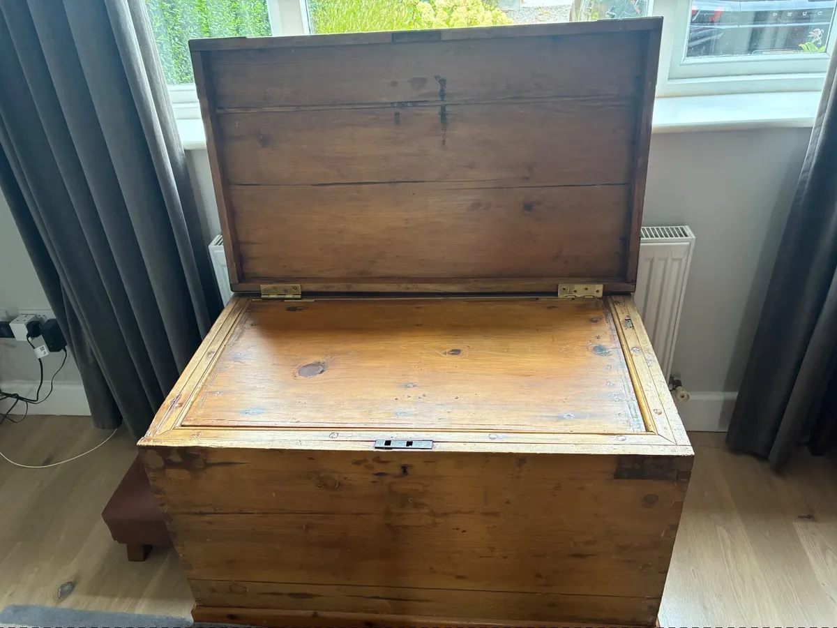 Antique Wooden Storage Box  / Coffee Table - Image 2