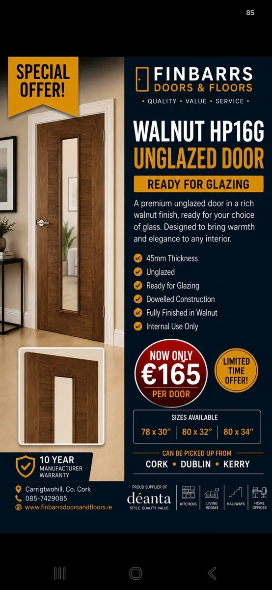 Deanta Walnut HP16G Door