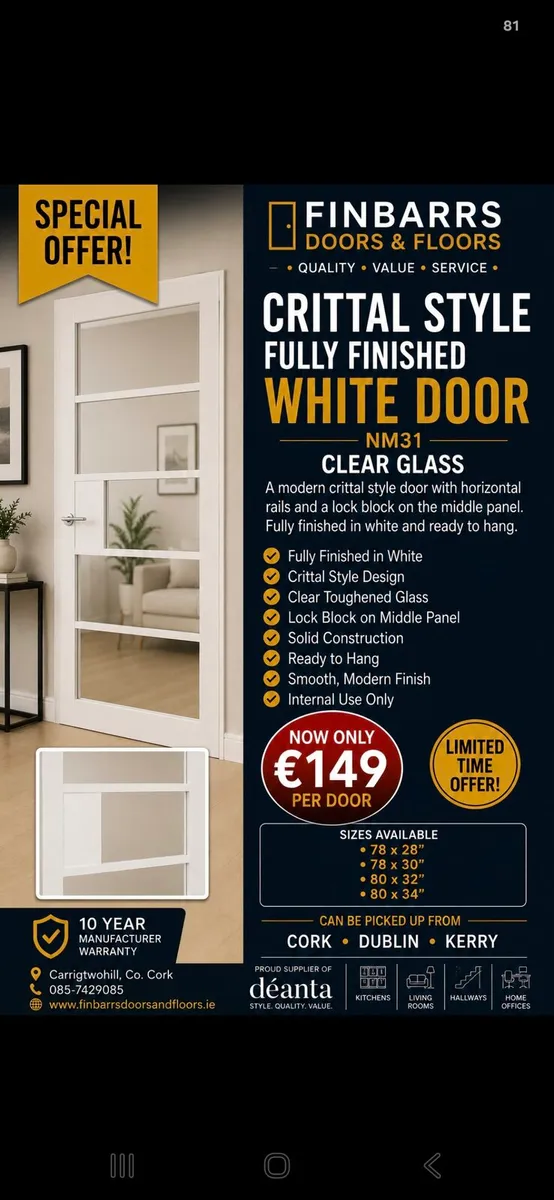 Deanta Crittal White Nm31G Clear Glass