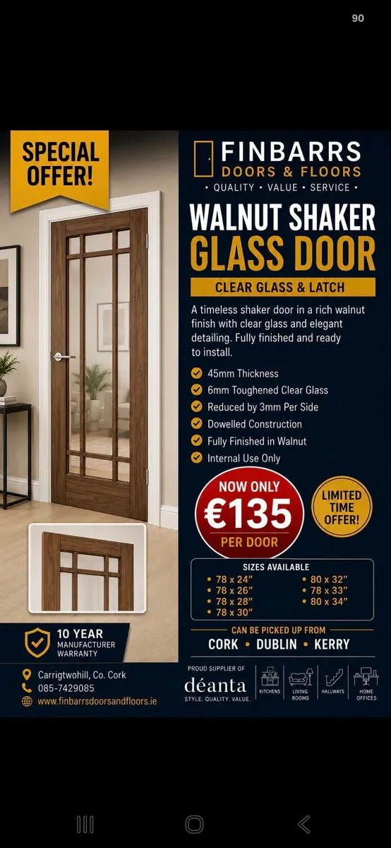 Deanta Walnut NM5G Clear Glass