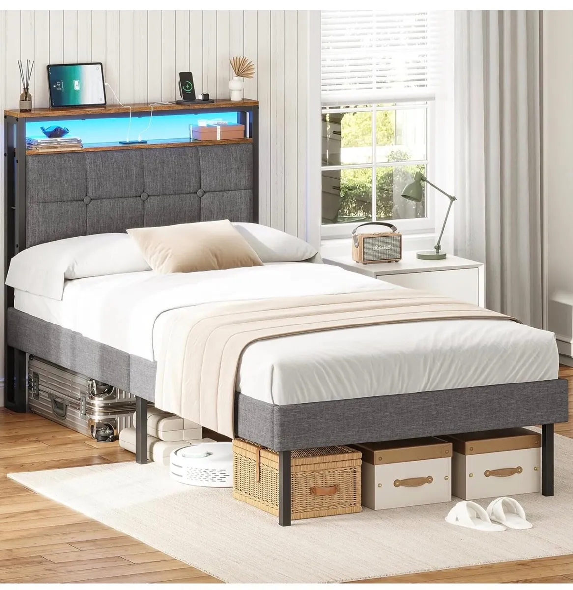 3ft Single Bed Frame 90x190 Upholstered Bed Frame - Image 2