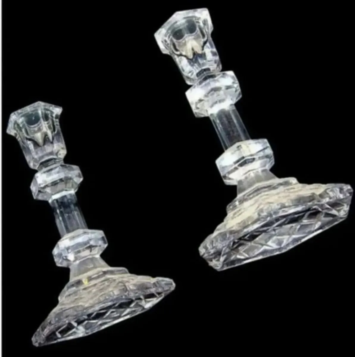 Vintage Pair Galway Crystal Candlesticks - Image 3