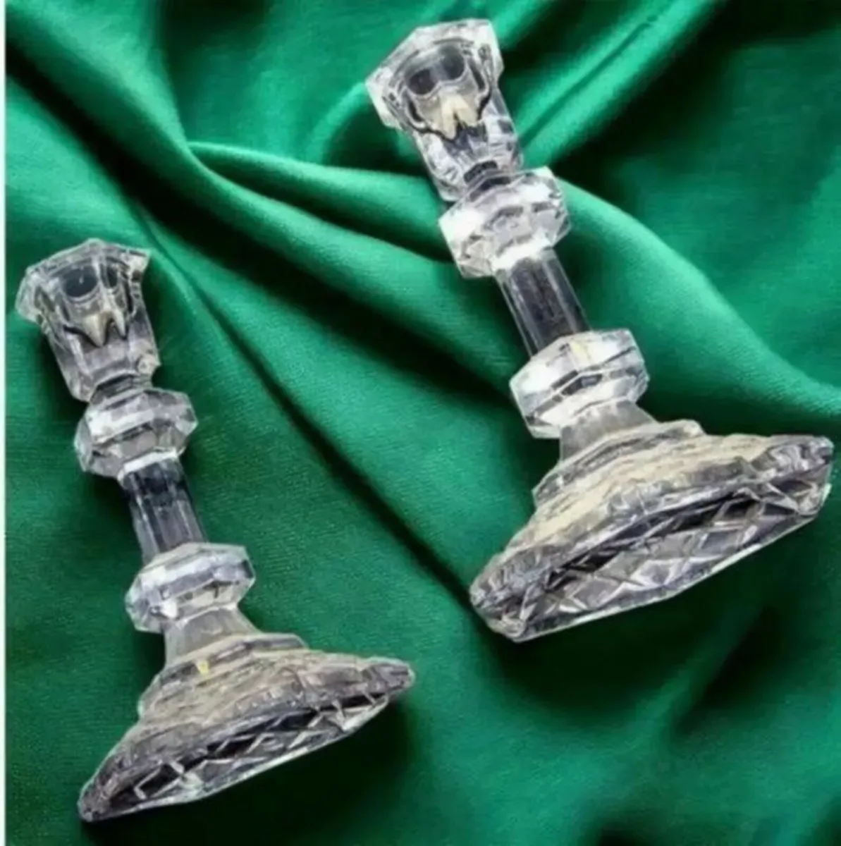 Vintage Pair Galway Crystal Candlesticks - Image 1