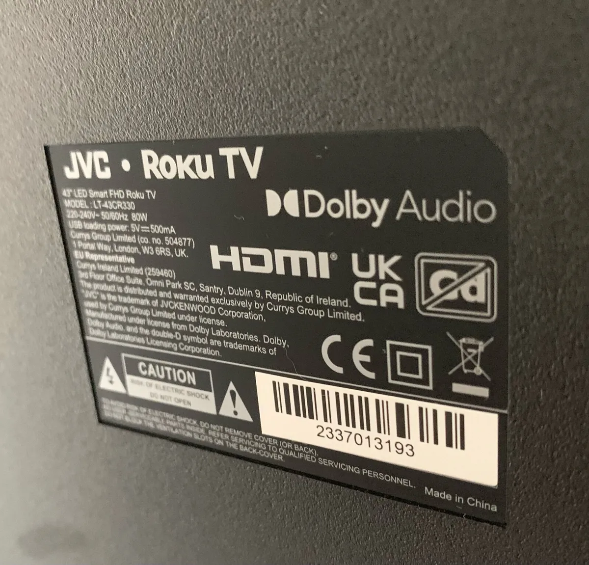 JVC 43" LED Smart FHD TV (Roku) - Image 3