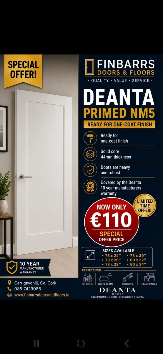 Deanta Primed Nm5 Shaker Doors
