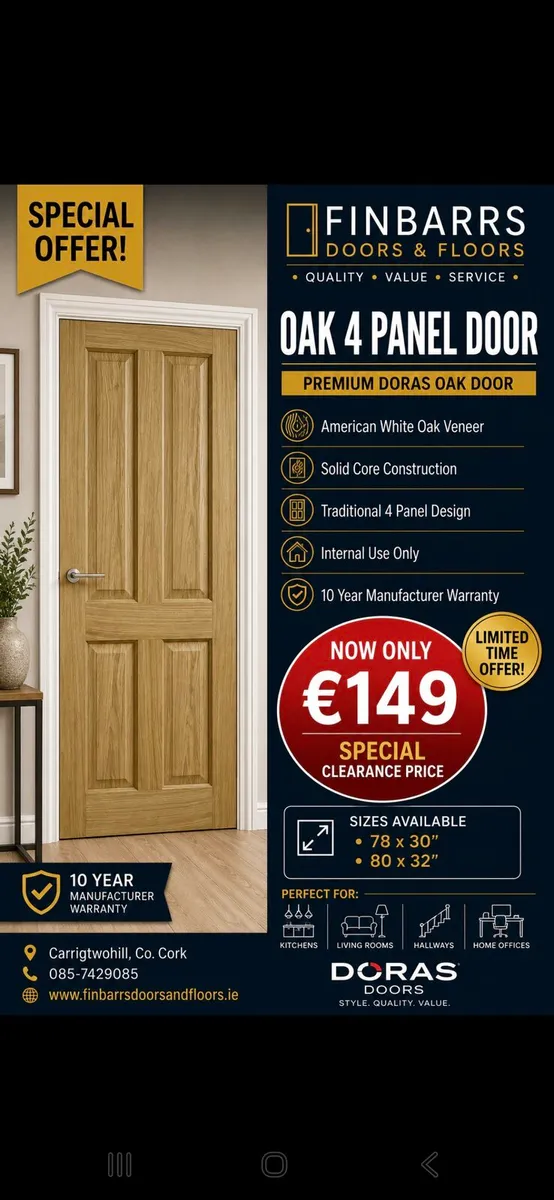 Doras Oak 4 Panel Doors