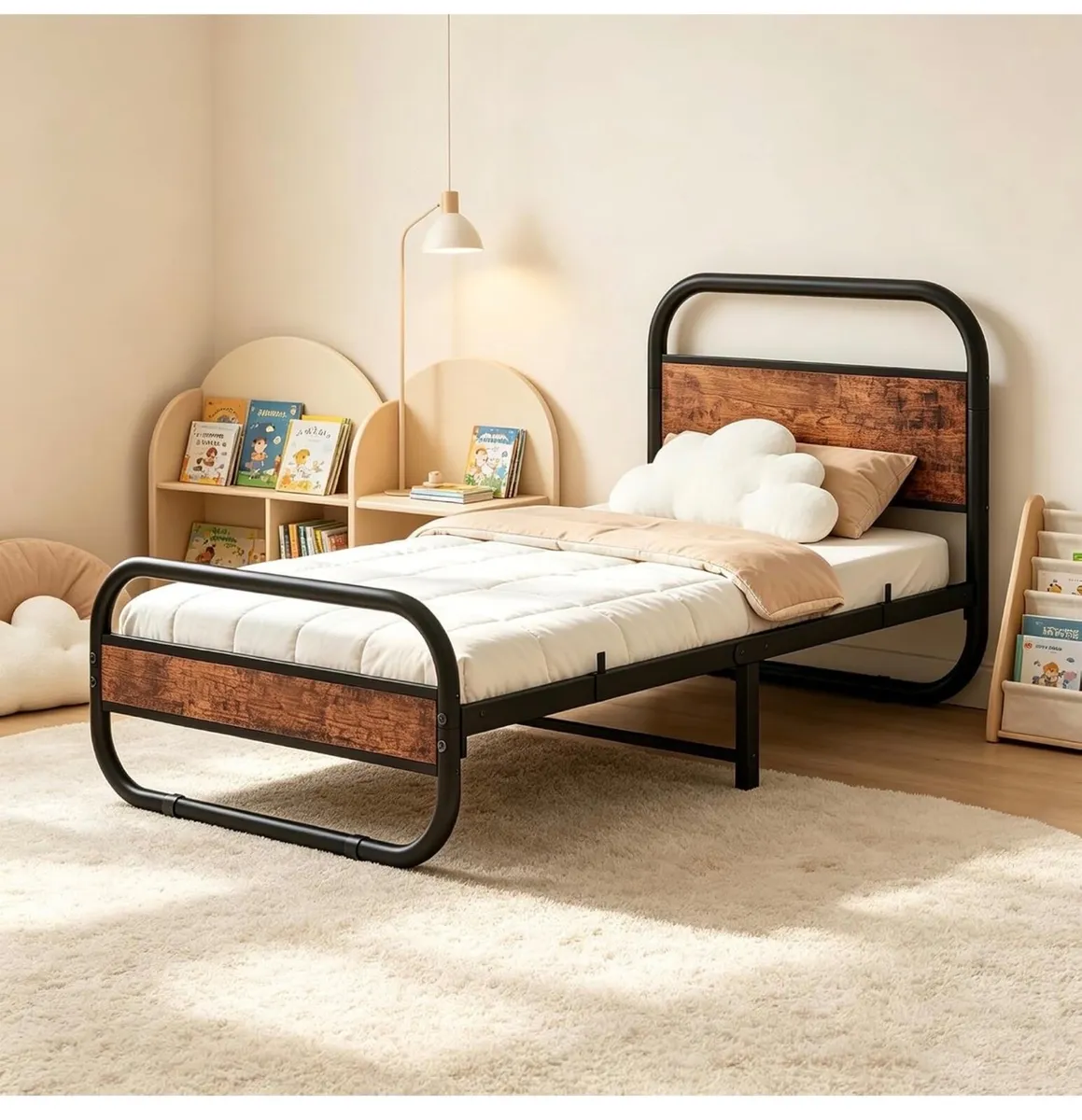 3ft Single Bed Frame, 90x190cm Metal Platform Bed, - Image 3