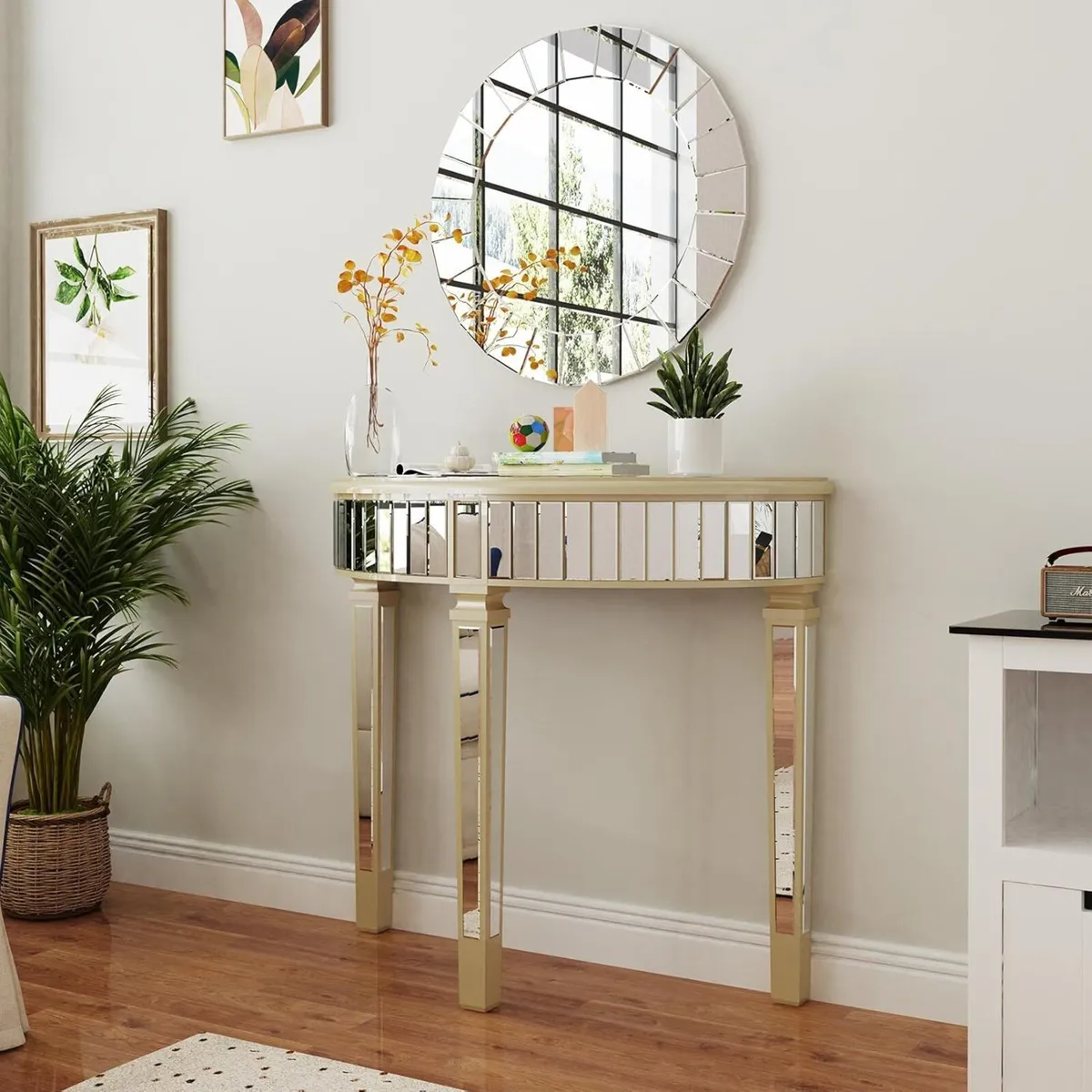 Half Moon Console Table Mirrored : Hallway 90 - Image 4