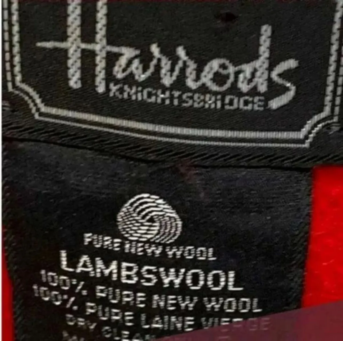 Vintaqe Harrods Unisex Lambswool Scarf - Image 4