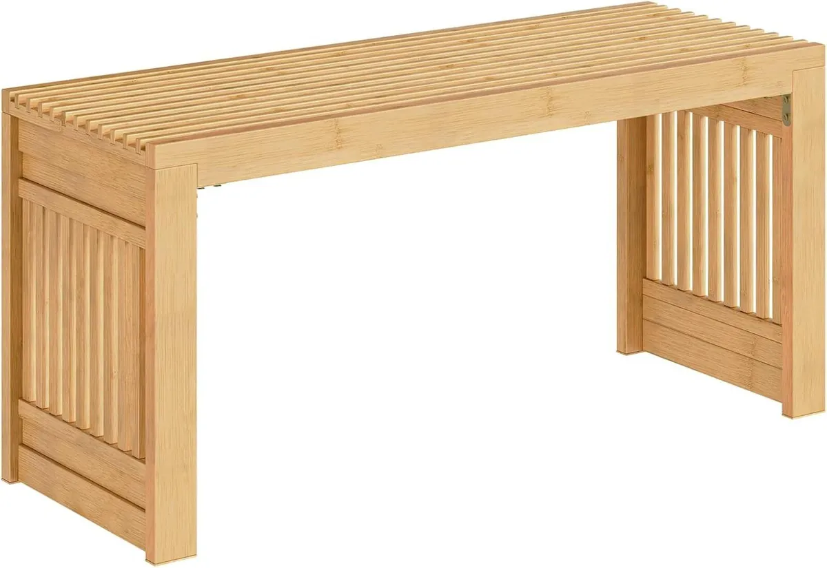 Bamboo Dining Bench Seat 2 Seater Kitchen Benches - Image 1