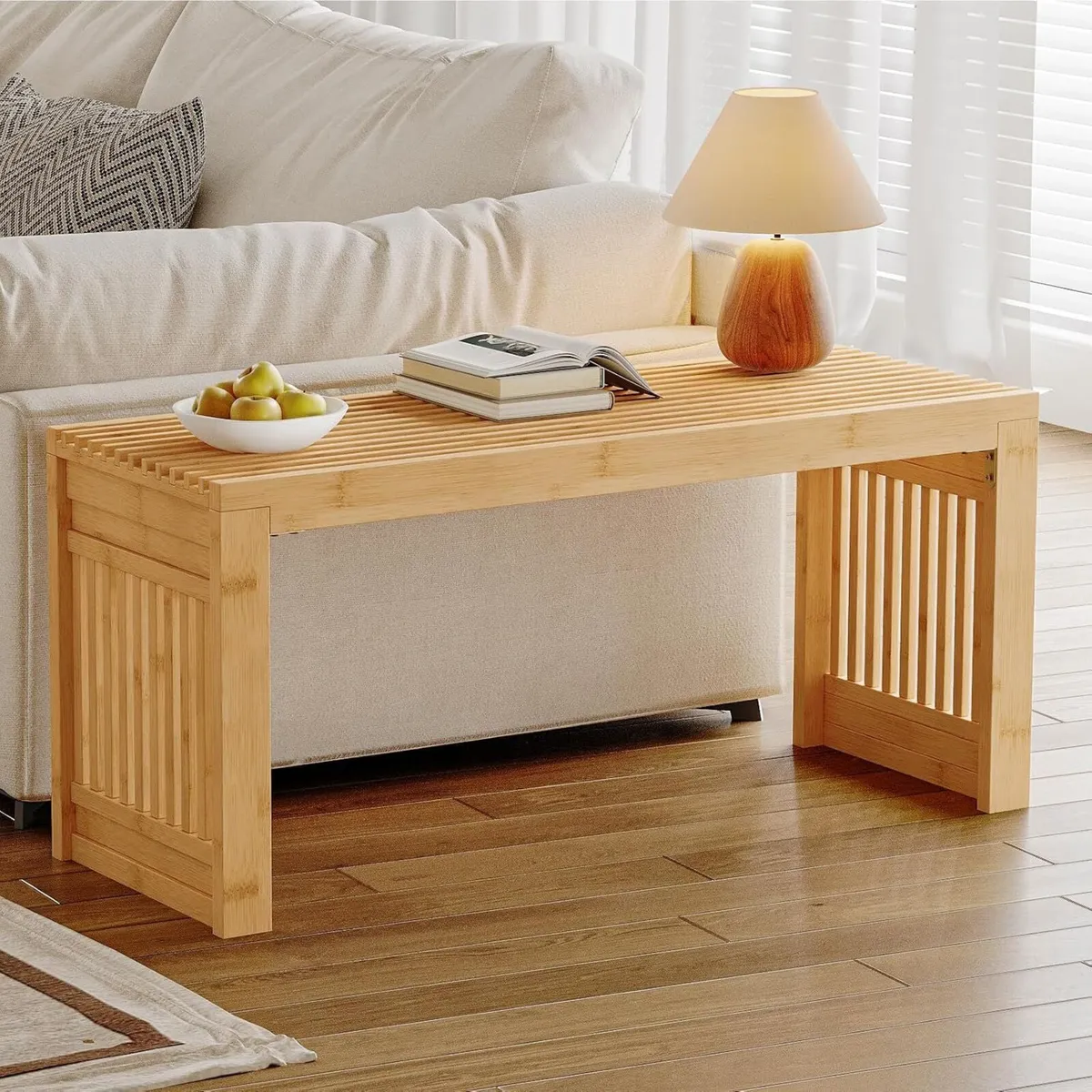 Bamboo Dining Bench Seat 2 Seater Kitchen Benches - Image 4