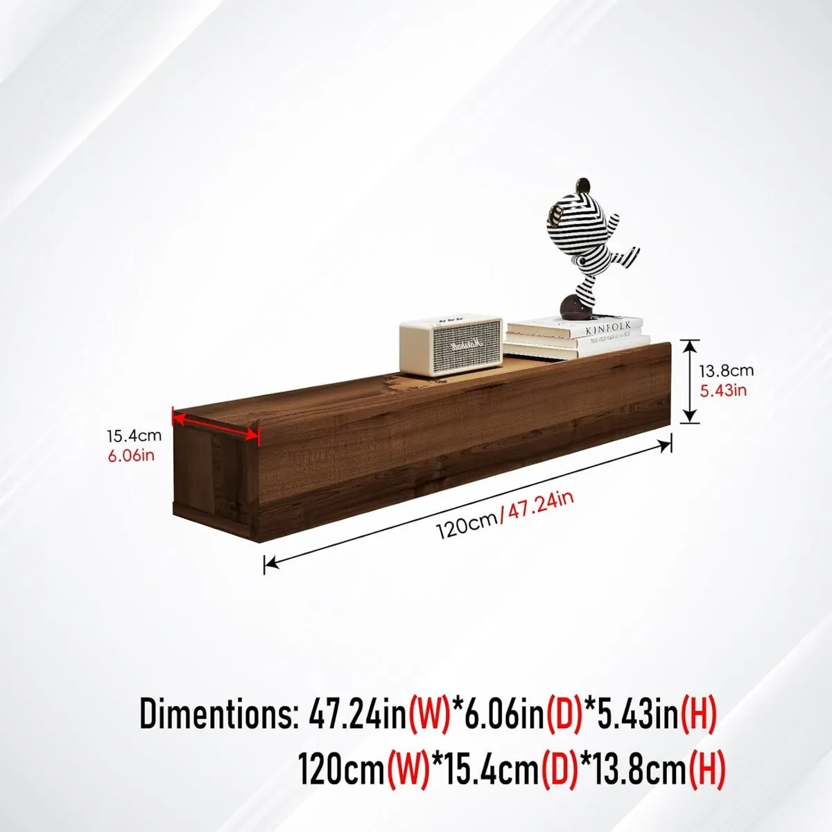 Floating Solid Wood Console Table Wall Mounted - Image 2