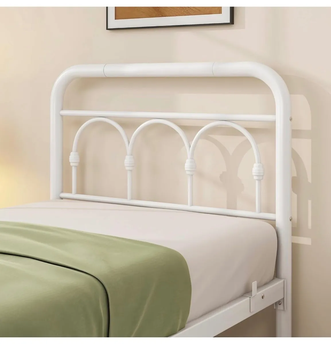 3ft Single Bed Frame with Headboard(90x190cm),Meta - Image 3