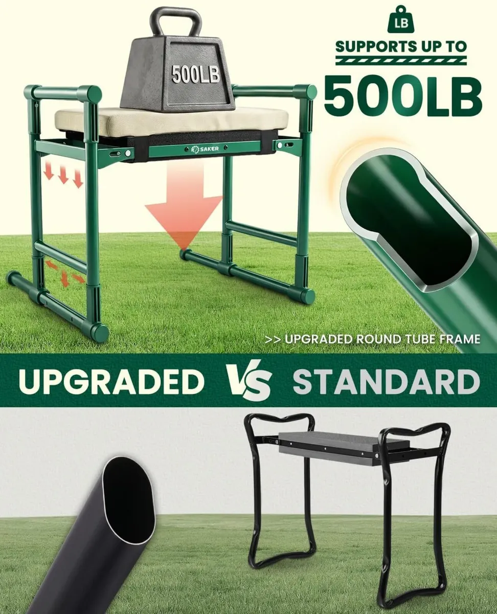 Upgraded Garden Kneeler and Seat with 500lb Frame - Image 4