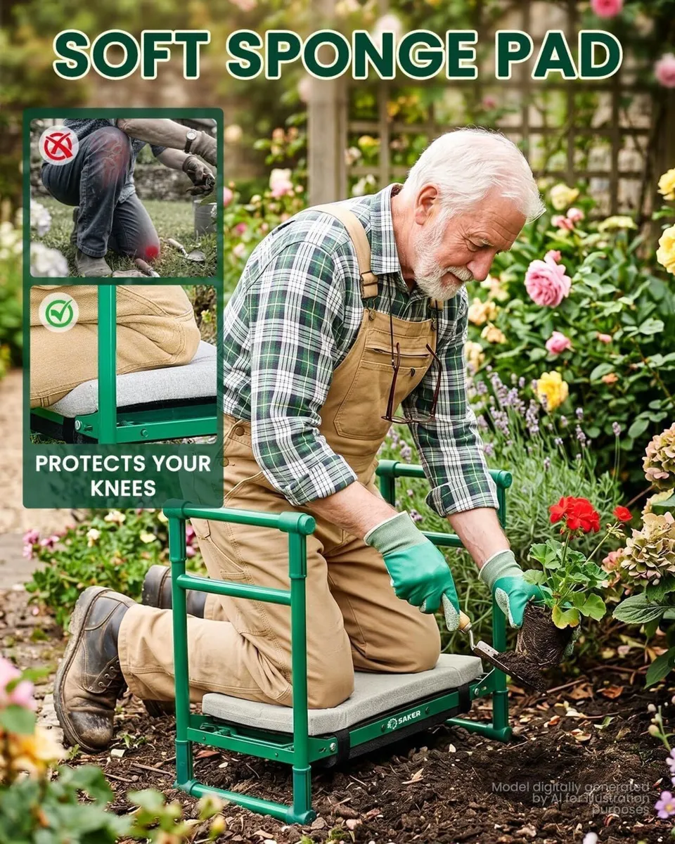 Upgraded Garden Kneeler and Seat with 500lb Frame - Image 2