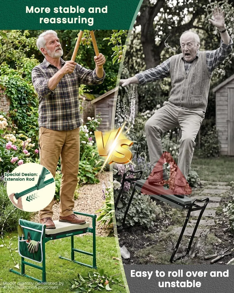 Upgraded Garden Kneeler and Seat with 500lb Frame - Image 3