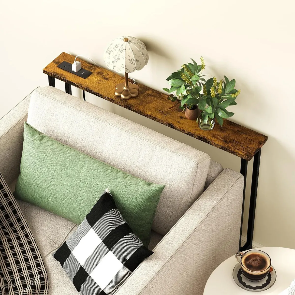 Behind Sofa Console Table with Power - Image 2