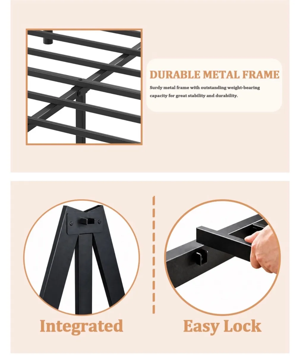 3ft Single Metal Bed Frame with Headboard Footboar - Image 2