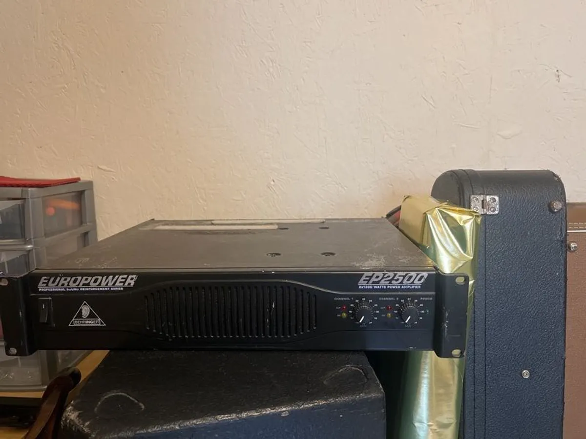 PA System (Speakers, Power Amp + Desk) - Image 1
