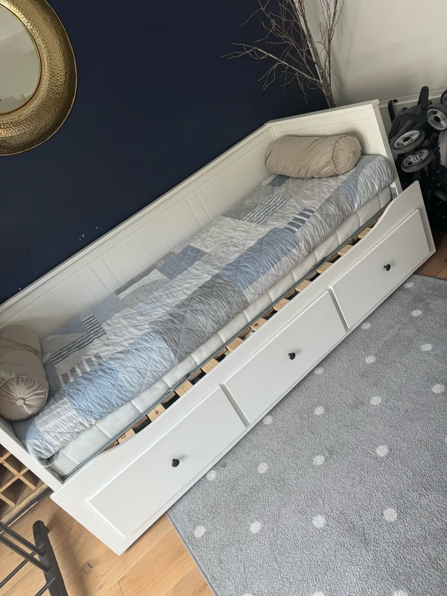 IKEA HEMNES Day Bed + Mattress + 3 Storage Drawers - Image 1