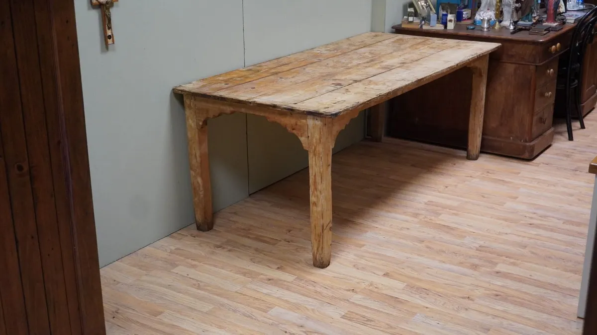 Antique Pine Country Farmhouse Table - Image 1