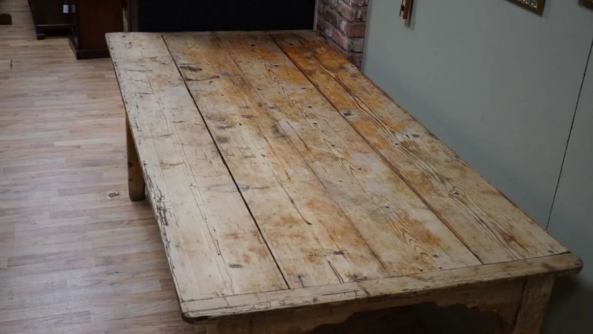 Antique Pine Country Farmhouse Table - Image 3