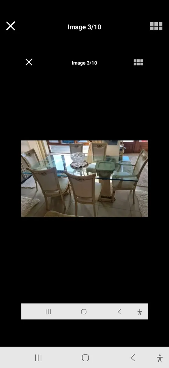Italian table and chairs cream and gold - Image 2