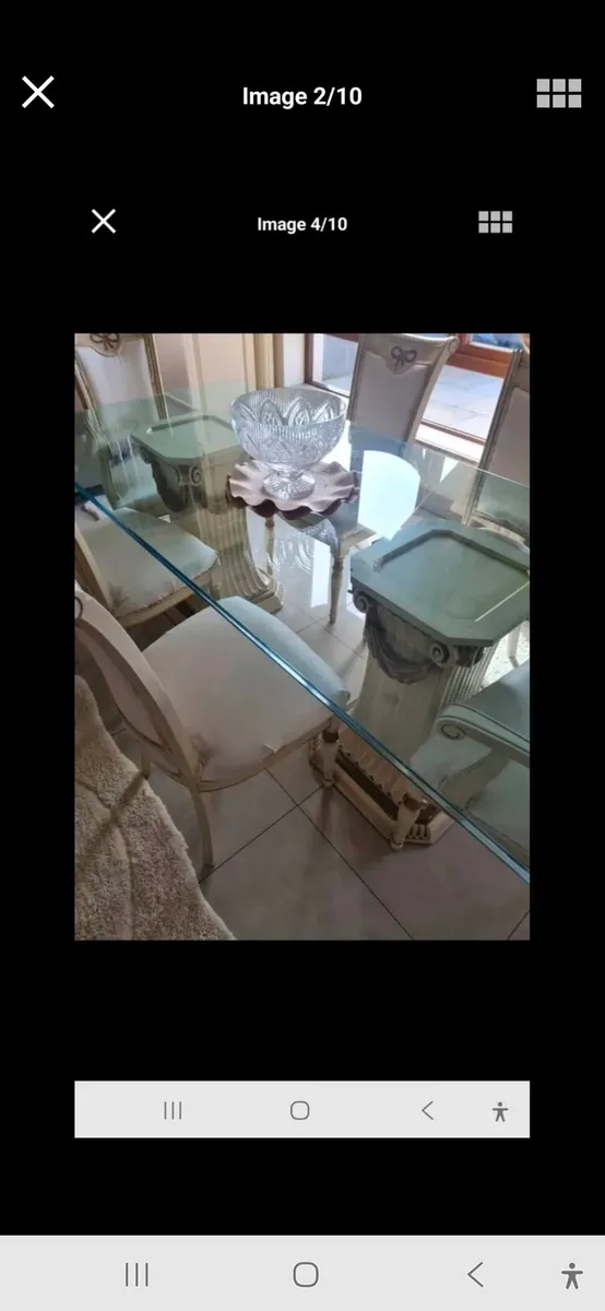 Italian table and chairs cream and gold - Image 3