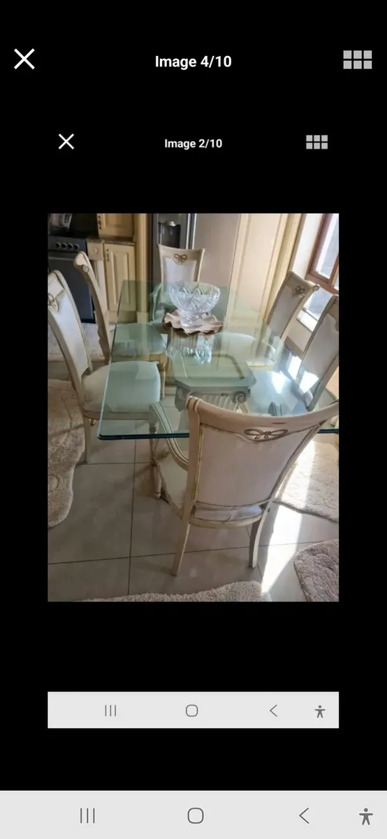 Italian table and chairs cream and gold - Image 4