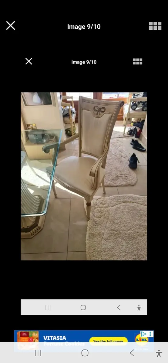 Italian table and chairs cream and gold - Image 2